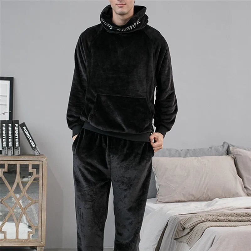 2021 Pajama Sets Winter Long Sleeve Thick Warm Flannel Hooded Sleepwear Suit for Men Coral Velvet Lounge Homewear Home Clothes 
2021 Pajama Sets Winter Long Sleeve Thick Warm Flannel Hooded Sleepwear Suit for Men Coral Velvet Lounge Homewear Home Clothes