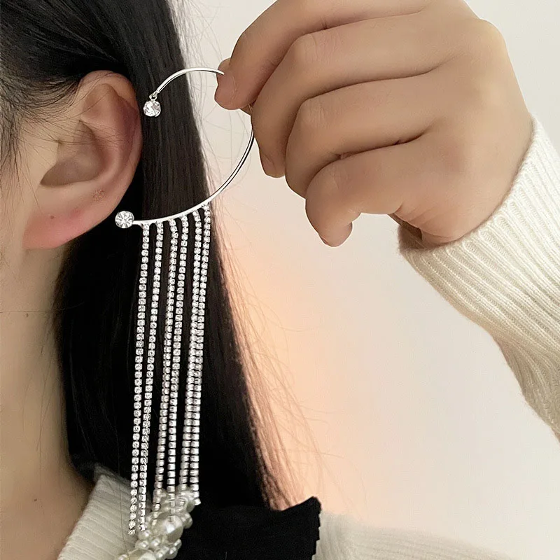 Long Zircon Crystal Beads Inlaid Tassel Cuff Earrings For Women Elegant Personality No Piercing Ear Jewelry Gift
Long Zircon Crystal Beads Inlaid Tassel Cuff Earrings For Women Elegant Personality No Piercing Ear Jewelry Gift