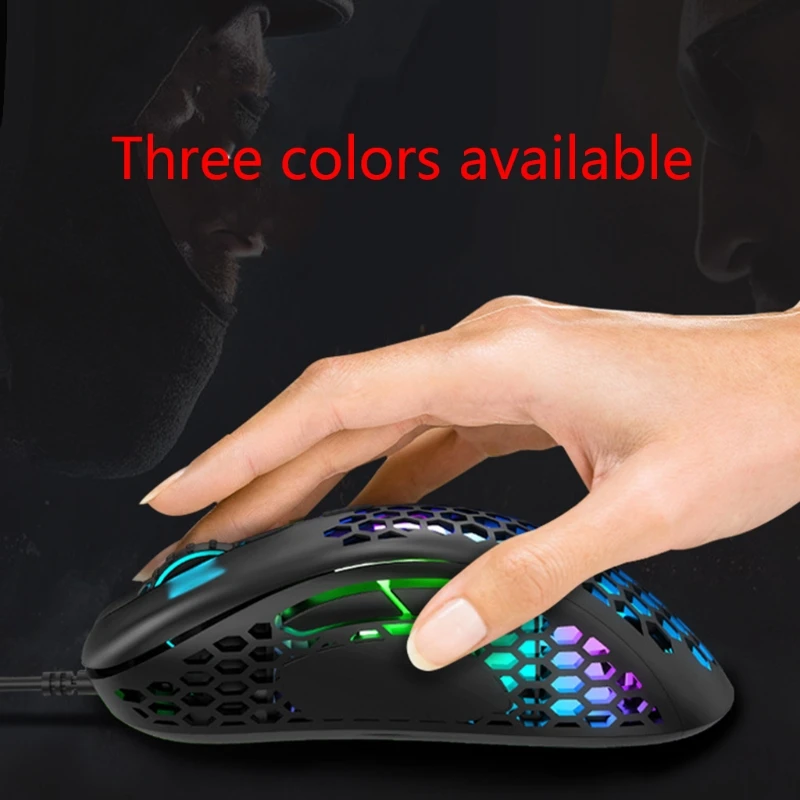 6 Keys Colorful Light Weight Wired Mouse Hollow-out Honeycomb Shell Gaming Mouce Q1JC
6 Keys Colorful Light Weight Wired Mouse Hollow-out Honeycomb Shell Gaming Mouce Q1JC
