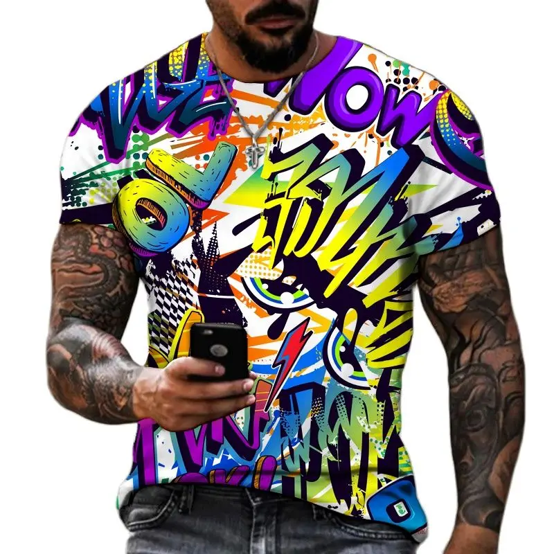 Popular 3D Printing Men's T-Shirt Funny Graffiti Pattern Summer Fashion O-Neck T-Shirt Streetwear Harajuku Male Oversized Tees
Popular 3D Printing Men's T-Shirt Funny Graffiti Pattern Summer Fashion O-Neck T-Shirt Streetwear Harajuku Male Oversized Tees