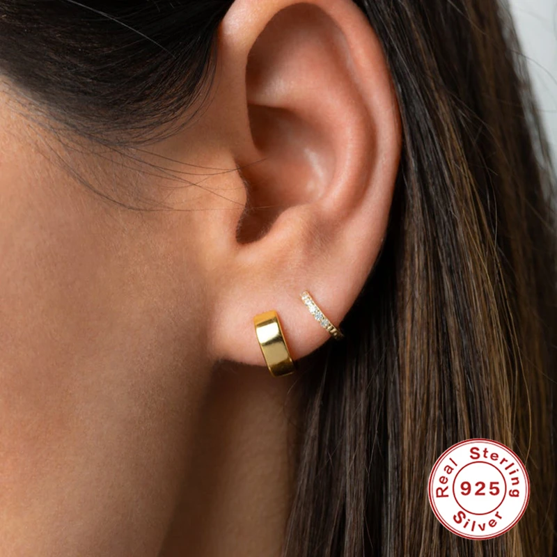 

BOAKO Hoop Earring 925 Silver Huggie Earrings For Women 2021 Trend Gold Fashion Jewelry Pendientes Brincos Aretes Joyero Gifts