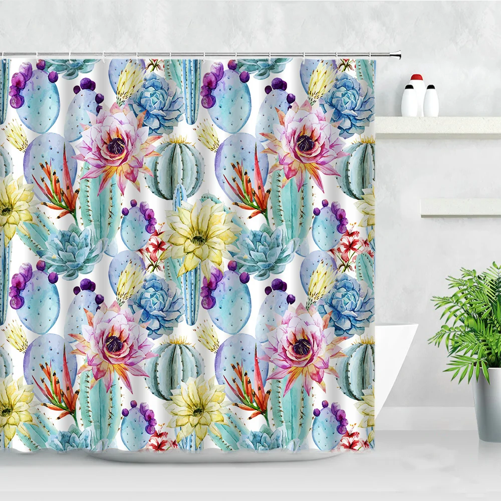 Waterproof Shower Curtains Color Cactus Flowers Succulents Plant Pattern Bathroom Curtain Set Modern Home Decor Bathtub Screens
Waterproof Shower Curtains Color Cactus Flowers Succulents Plant Pattern Bathroom Curtain Set Modern Home Decor Bathtub Screens
