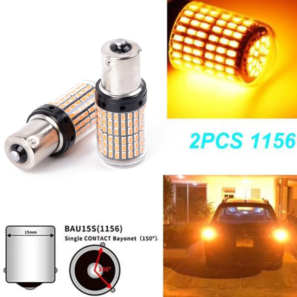 2Pcs Car LED Turn Signal Lights 12V 1156 144SMD BAU15S PY21W Canbus Brake Rear Lamps Amber Color
2Pcs Car LED Turn Signal Lights 12V 1156 144SMD BAU15S PY21W Canbus Brake Rear Lamps Amber Color