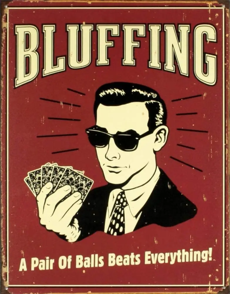 MMNGT Poker Bluffing a Pair of Balls Beats Everything Distressed Retro Vintage Tin Sign TIN Sign 7.8X11.8 INCH
MMNGT Poker Bluffing a Pair of Balls Beats Everything Distressed Retro Vintage Tin Sign TIN Sign 7.8X11.8 INCH