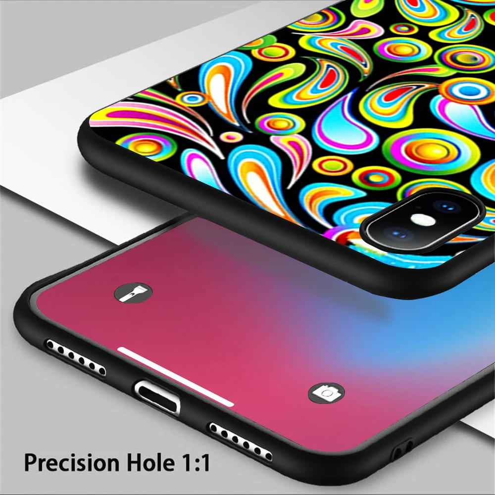 Coque Psychedelic Color Drops Hellip Soft Silicone Phone Case for iPhone 11 Pro Max X 5S 6 6S XR XS 7 8 Plus Cover | Мобильные