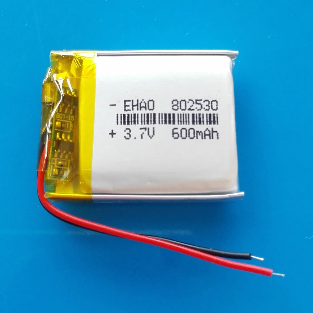 3.7V 600mAh 802530 Lipo battery polymer lithium Rechargeable battery for MP3 GPS DVD bluetooth recorder e-book camera
3.7V 600mAh 802530 Lipo battery polymer lithium Rechargeable battery for MP3 GPS DVD bluetooth recorder e-book camera