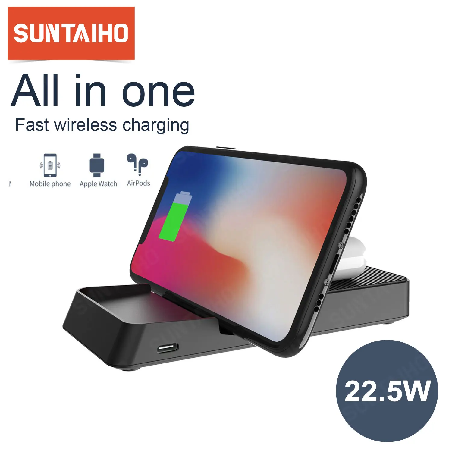 Suntaiho Wireless Charger Pad for iphone 12 Pro XS Max 11 XR 8 for Apple Watch 6 SE Clamshell Fast Charger Stand For Samsung S20
Suntaiho Wireless Charger Pad for iphone 12 Pro XS Max 11 XR 8 for Apple Watch 6 SE Clamshell Fast Charger Stand For Samsung S20