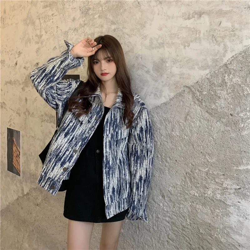 Tie-Dyed Denim Jacket Female 2021 Spring Autumn Korean Version Loose Retro Fried Street Harajuku Style Fashion Veste Femme
Tie-Dyed Denim Jacket Female 2021 Spring Autumn Korean Version Loose Retro Fried Street Harajuku Style Fashion Veste Femme