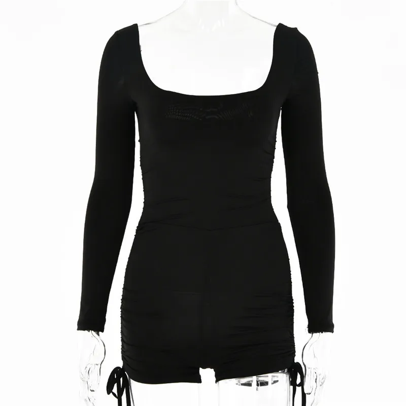 Fantoye Square Collar Sexy Ruched Drawstring Women Bodysuits Black Long Sleeve High Waist Bodysuits Ladies Summer Slim Partywear
Fantoye Square Collar Sexy Ruched Drawstring Women Bodysuits Black Long Sleeve High Waist Bodysuits Ladies Summer Slim Partywear