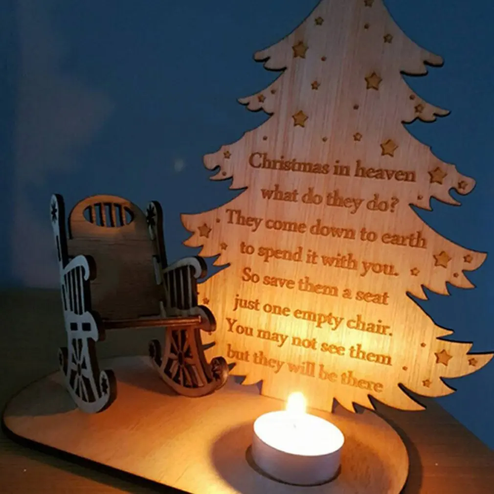 Новогоднее украшение для свечей, Деревянные Подсвечники с надписью «Merry Christmas In Heaven»
Новогоднее украшение для свечей, Деревянные Подсвечники с надписью «Merry Christmas In Heaven»