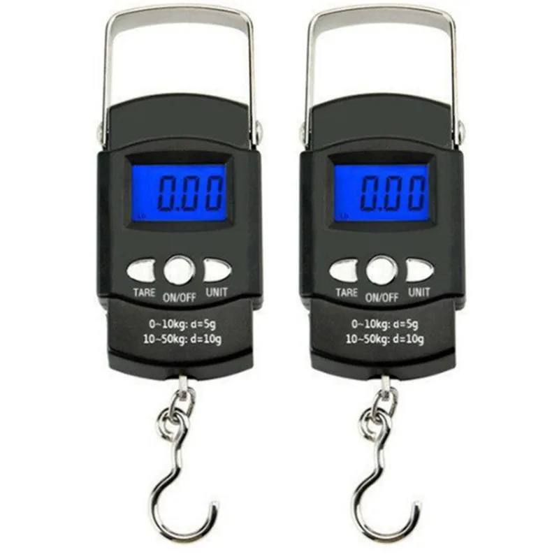 

2 Pack Fish Scales, Portable Luggage Weight Scale 50Kg/10G Electronic Balance Fishing Postal Hanging Hook Scale