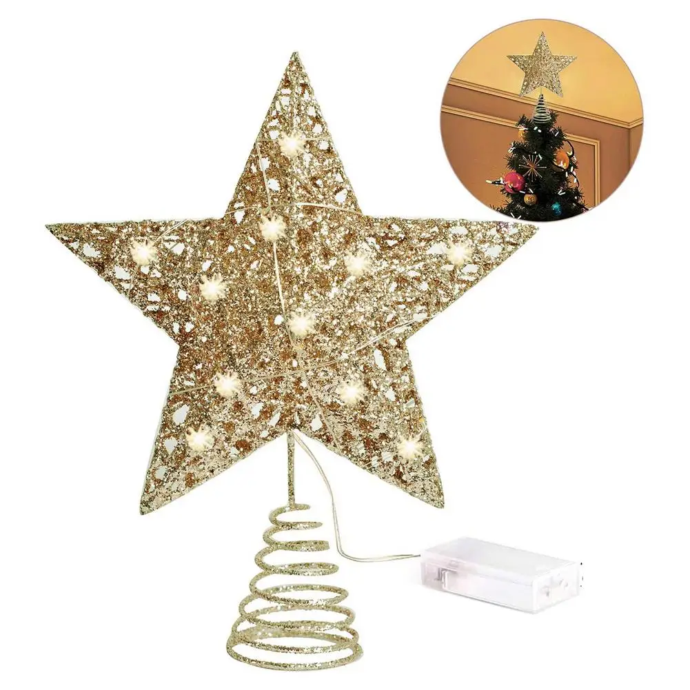 Christmas Tree Star Hanging Decor Pentagram Pendant Shiny Five-Pointed Star Tree Top Star Party Decoration with LED Lights 
Christmas Tree Star Hanging Decor Pentagram Pendant Shiny Five-Pointed Star Tree Top Star Party Decoration with LED Lights