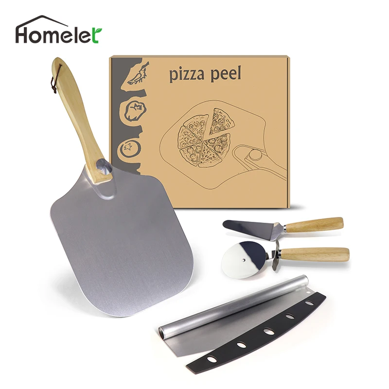 Four-piece Set Pizza Shovel with Wooden Handle Kitchen Accessories Cake Baking Tools Non-Stick Aluminum Pizza Knife Cutter Pan
Four-piece Set Pizza Shovel with Wooden Handle Kitchen Accessories Cake Baking Tools Non-Stick Aluminum Pizza Knife Cutter Pan