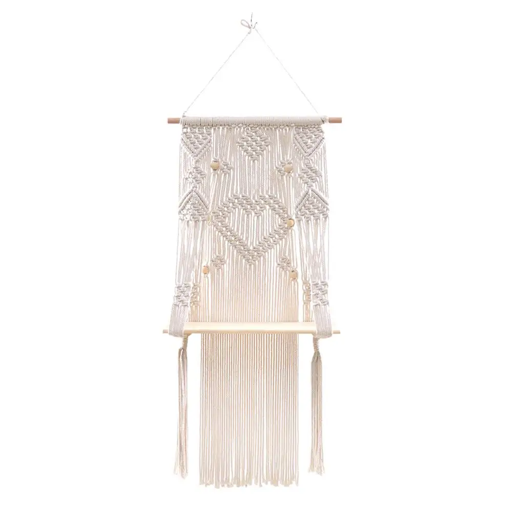 Macrame Wall Shelf - Wooden Storage Boho Floating Shelves Handmade Woven Home Organizer Decor Bohemian Decorative Wall Rack F
Macrame Wall Shelf - Wooden Storage Boho Floating Shelves Handmade Woven Home Organizer Decor Bohemian Decorative Wall Rack F