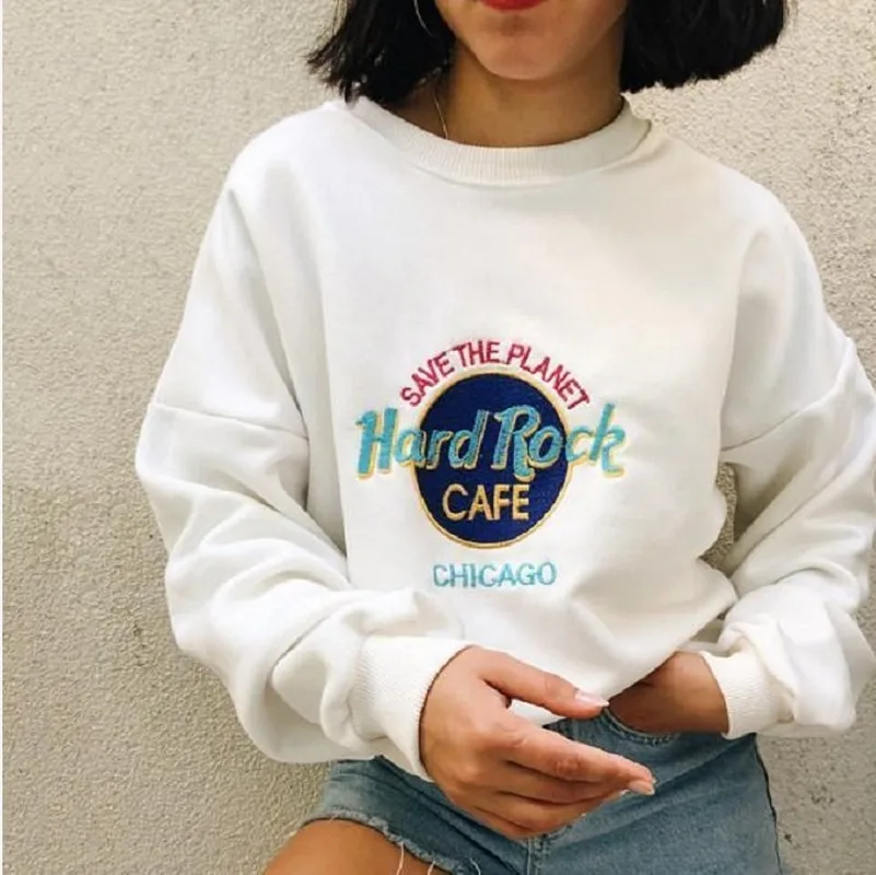 Long Sleeve Casual Streetwear Girls Clothes Autumn 2020 Letter White Fleece Simple Design New Loose Sweatshirt Women
Long Sleeve Casual Streetwear Girls Clothes Autumn 2020 Letter White Fleece Simple Design New Loose Sweatshirt Women