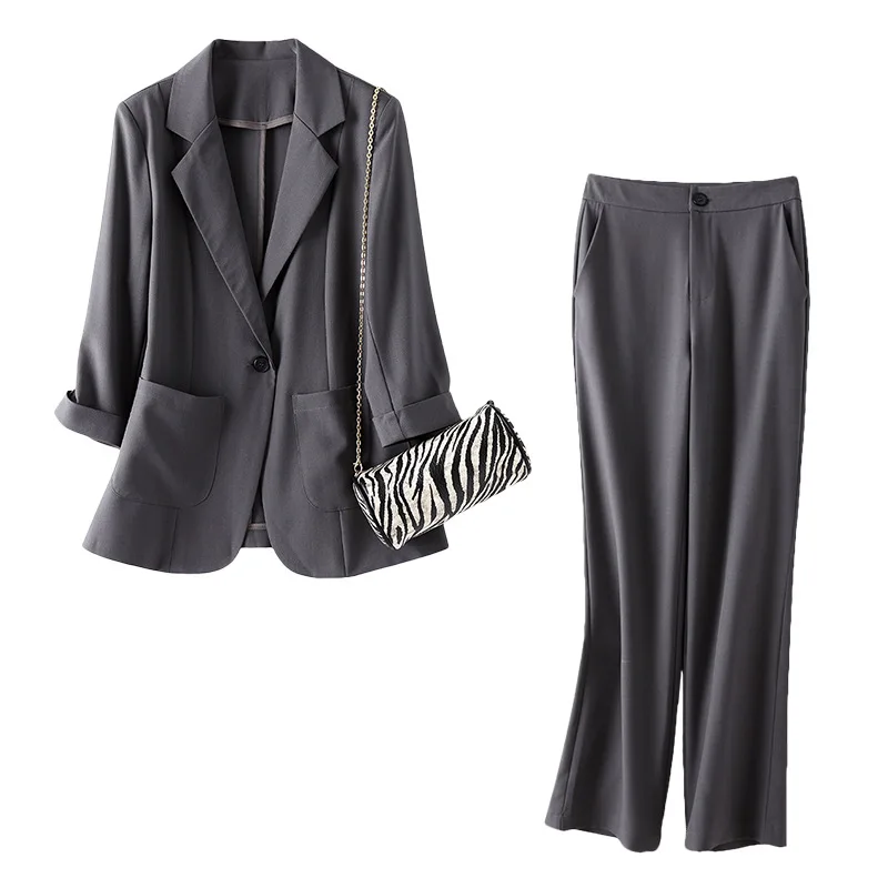 Women Single Botton Work Blazer Suits OL Pants Suit Blazers Jackets with Trouser Two Pieces Set
Women Single Botton Work Blazer Suits OL Pants Suit Blazers Jackets with Trouser Two Pieces Set