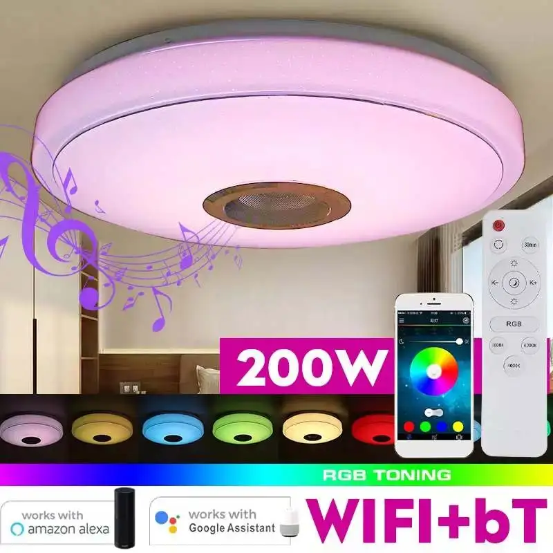 Светодиодный ная потолосветильник лампа с Bluetooth-динамиком, 200 Вт, с регулируемой яркостью, Современная музыкальная лампа с дистанционным уп...
Светодиодный ная потолосветильник лампа с Bluetooth-динамиком, 200 Вт, с регулируемой яркостью, Современная музыкальная лампа с дистанционным уп...