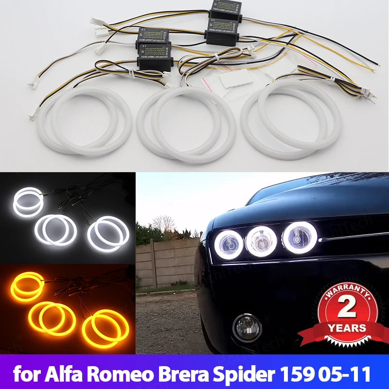 Super Bright Dual Color DRL 6pcs Switchback Cotton LED Angel Eyes Halo Rings kit for Alfa Romeo Brera Spider 159 2005-2011
Super Bright Dual Color DRL 6pcs Switchback Cotton LED Angel Eyes Halo Rings kit for Alfa Romeo Brera Spider 159 2005-2011