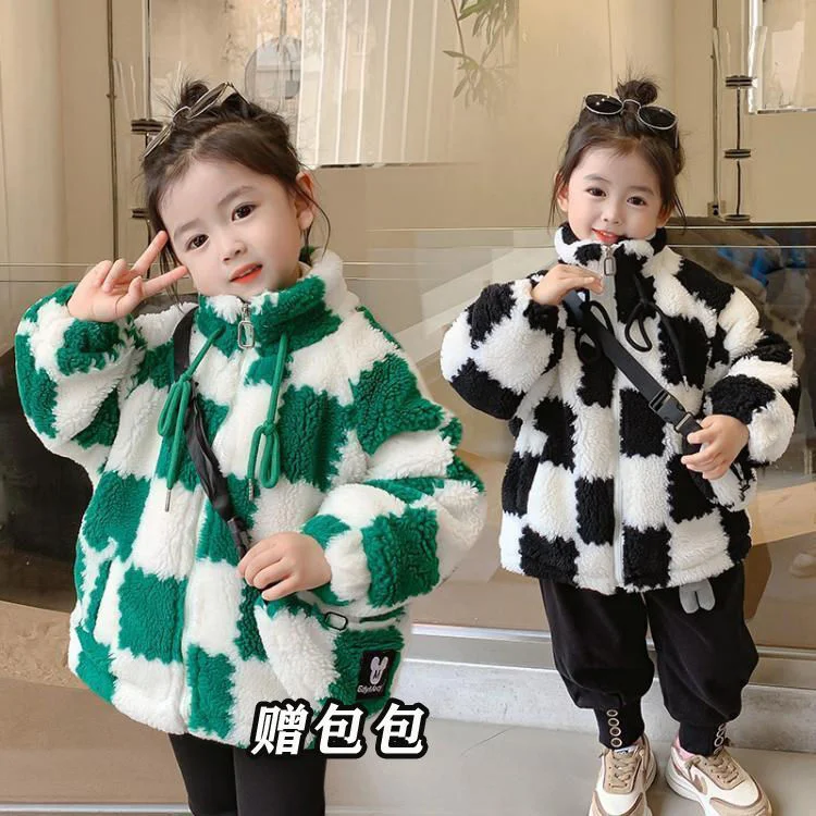 Children's Artificial Wool Sweatshirt Coat Winter Plush Thickened Korean Warm Chessboard Check Cashmere Coat 5-12 Years Kids
Children's Artificial Wool Sweatshirt Coat Winter Plush Thickened Korean Warm Chessboard Check Cashmere Coat 5-12 Years Kids