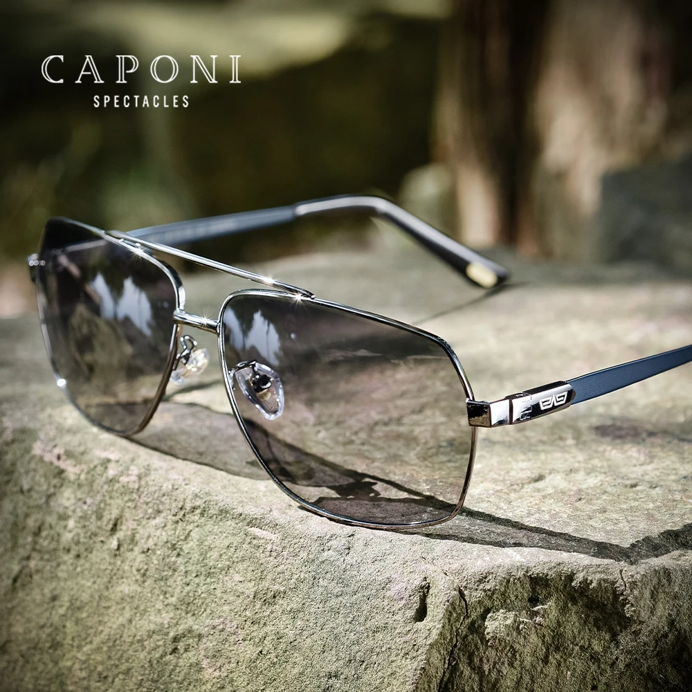CAPONIPhotochromic Sun Glasses Polarized Brand Square Men's Sunglasses Classic Double Bridge Driving Sun Shade For Men BS8002
CAPONIPhotochromic Sun Glasses Polarized Brand Square Men's Sunglasses Classic Double Bridge Driving Sun Shade For Men BS8002