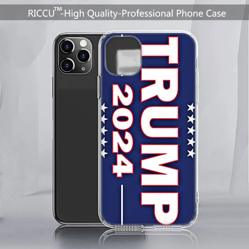 Чехол для телефона прозрачный с изображением Трампа 2024 iPhone 12 11 pro Mini XS MAX 8 7 6 6S Plus X SE