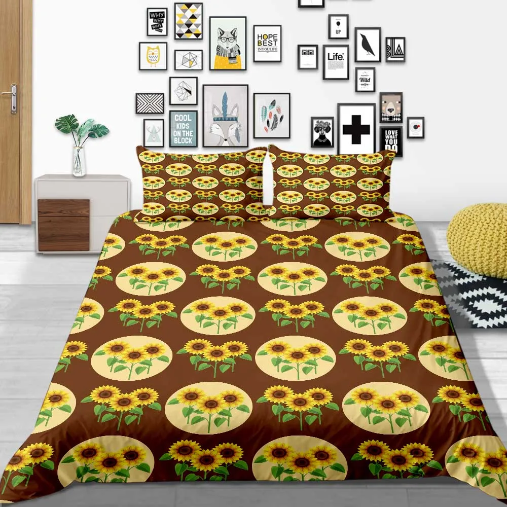 3D Bedding Sets Sunflower Printed Black Background Bedclothes 100% Polyester Duvet Cover Twin Full Queen Size
3D Bedding Sets Sunflower Printed Black Background Bedclothes 100% Polyester Duvet Cover Twin Full Queen Size