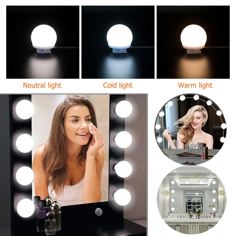 USB LED 12V Makeup Lamp Wall Light Beauty 6/10 Bulbs Kit For Dressing Table Dimmable Vanity Mirror Front Light Home Decoration
USB LED 12V Makeup Lamp Wall Light Beauty 6/10 Bulbs Kit For Dressing Table Dimmable Vanity Mirror Front Light Home Decoration