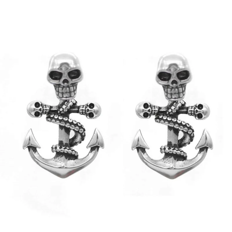 Trendy Fashion Gothic Anchor Skull Stud Earrings Punk Retro Style Women Popular Hip Hop Rock Accessories Halloween Gift
Trendy Fashion Gothic Anchor Skull Stud Earrings Punk Retro Style Women Popular Hip Hop Rock Accessories Halloween Gift