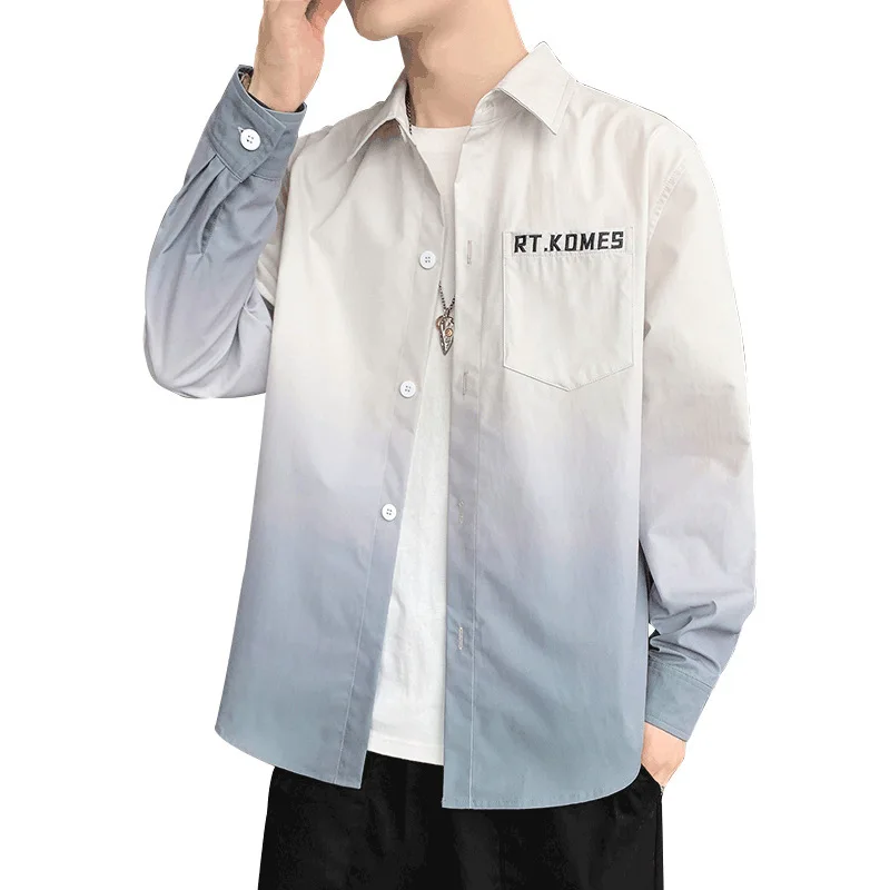 Men's Korean shirt trend loose and handsome spring trend gradual change shirt casual cardigan coat trendy men's wear
Men's Korean shirt trend loose and handsome spring trend gradual change shirt casual cardigan coat trendy men's wear