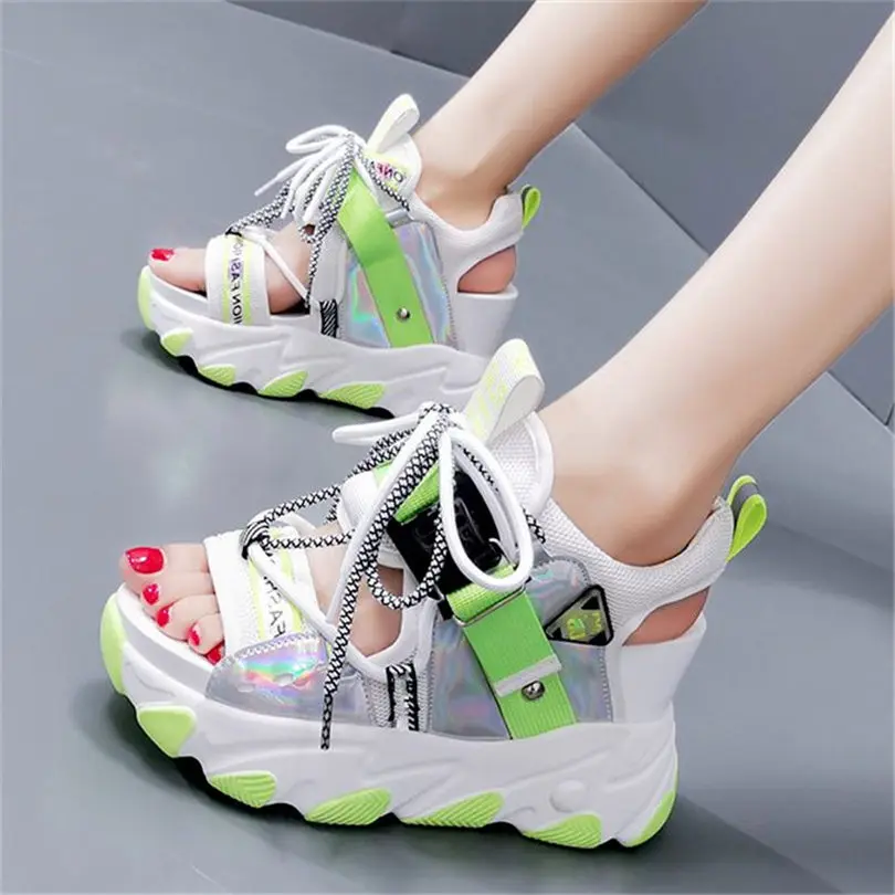 Women's Patent Leather Platform Wedge High Heel Sandals Summer Fashion Sneakers Open Toe Lace Up Casual Party Shoes 
Women's Patent Leather Platform Wedge High Heel Sandals Summer Fashion Sneakers Open Toe Lace Up Casual Party Shoes