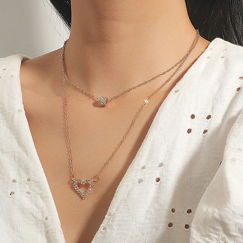 Simple Double Layer Love Crystal Necklace for Women Creative Personality Geometric Short Necklace Pendant Party Jewelry Gifts
Simple Double Layer Love Crystal Necklace for Women Creative Personality Geometric Short Necklace Pendant Party Jewelry Gifts
