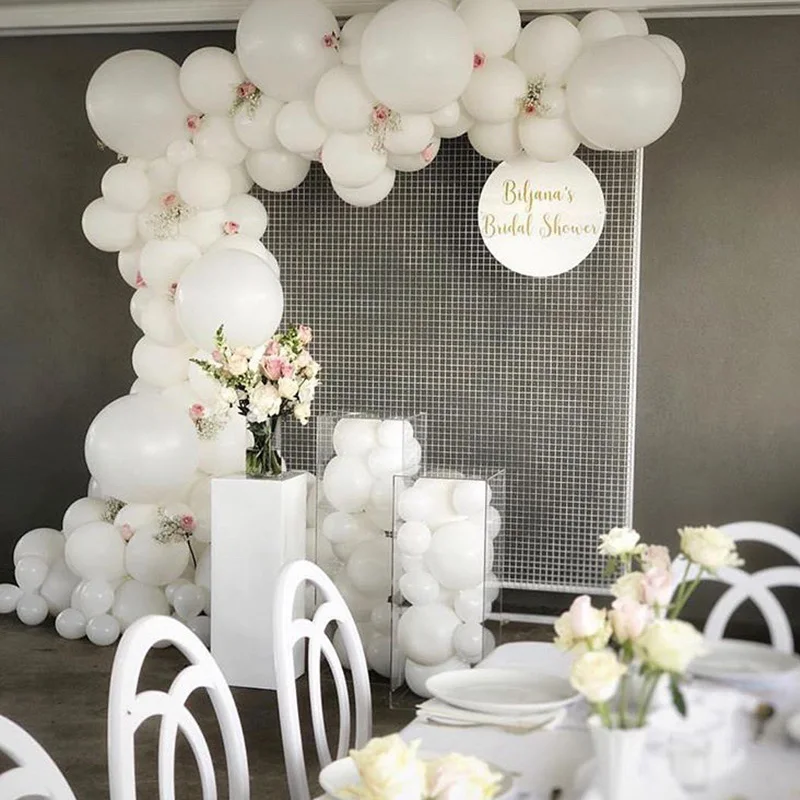 98pcs White Latex Balloon Arch Garland Kit Wedding Birthday Bachelorette Engagements Anniversary Party Decoration
98pcs White Latex Balloon Arch Garland Kit Wedding Birthday Bachelorette Engagements Anniversary Party Decoration