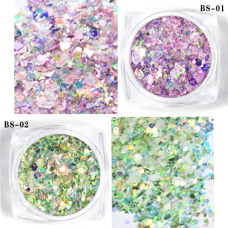 50g/Bag Nail Glitter Sequins Colorful Flakes Laser Rainbow Manicure DIY Mixing Flakes Glitter Sequins For 3D Nail Art Decoration
50g/Bag Nail Glitter Sequins Colorful Flakes Laser Rainbow Manicure DIY Mixing Flakes Glitter Sequins For 3D Nail Art Decoration
