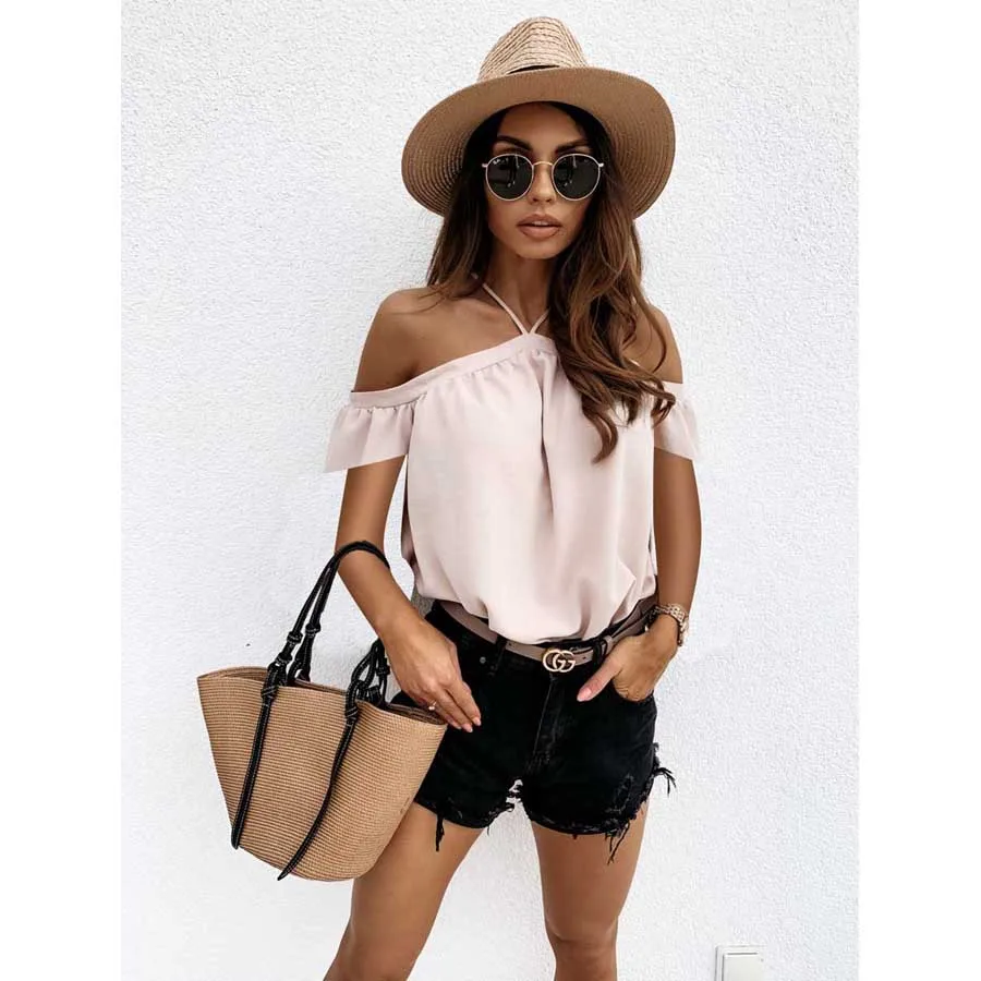 DIOROBBEN 2020 fashion sexy women shirt off shoulder Crop tops summer women Slash neck beach chiffon blouses plus size shirt
DIOROBBEN 2020 fashion sexy women shirt off shoulder Crop tops summer women Slash neck beach chiffon blouses plus size shirt