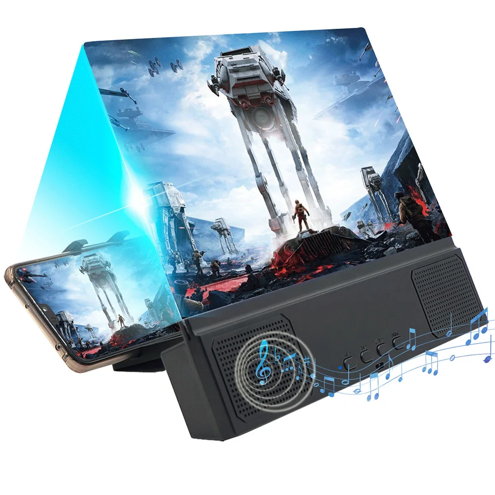 12 Inch 3D Phone Screen Magnifier With Bluetooth Speaker Desktop HD Screen Amplifier For Phone Reading Magnifying Glass Stand
12 Inch 3D Phone Screen Magnifier With Bluetooth Speaker Desktop HD Screen Amplifier For Phone Reading Magnifying Glass Stand