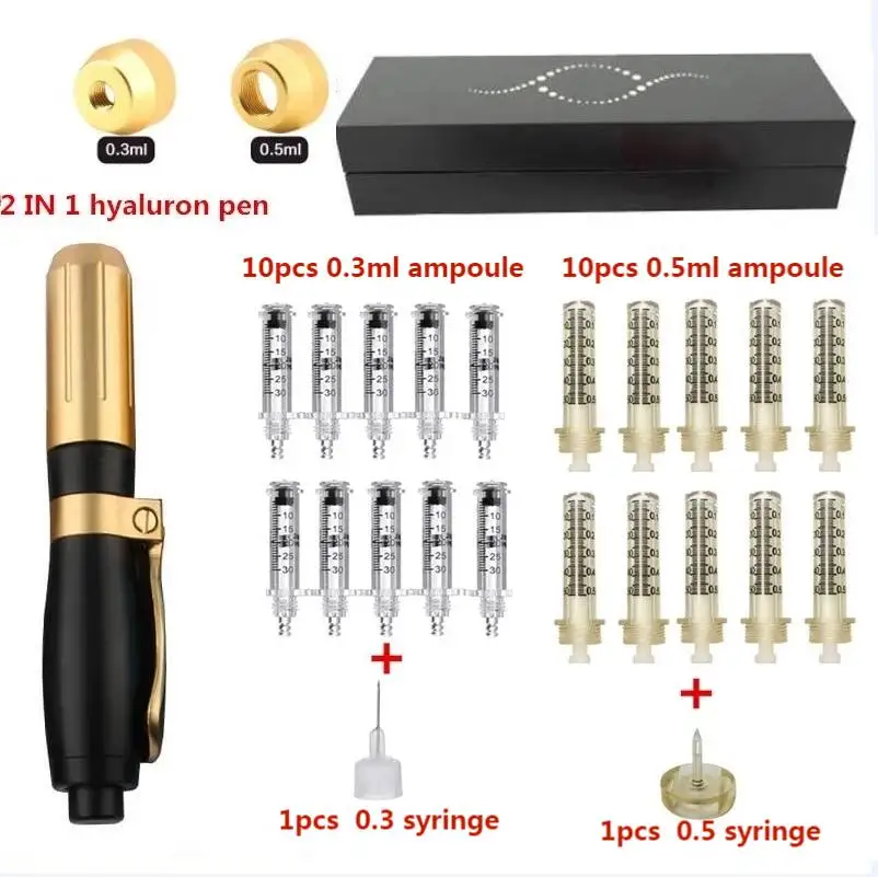 2 in1 Meso Injection Gun Hyaluron Pen 0.3ml&0.5ml Head Gold Hyaluronic Acid Pen Meso Gun Nebulizer Lip Injection Anti Wrinkle
2 in1 Meso Injection Gun Hyaluron Pen 0.3ml&0.5ml Head Gold Hyaluronic Acid Pen Meso Gun Nebulizer Lip Injection Anti Wrinkle