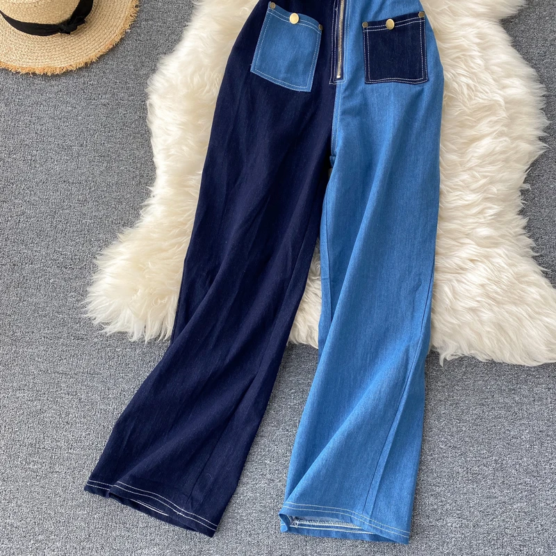 Denim Jumpsuit High Waist Zipper Korean Fashion Bodysuit 2020 Summer Contrast Color Ropa Mujer Vintage Patchwork
Denim Jumpsuit High Waist Zipper Korean Fashion Bodysuit 2020 Summer Contrast Color Ropa Mujer Vintage Patchwork