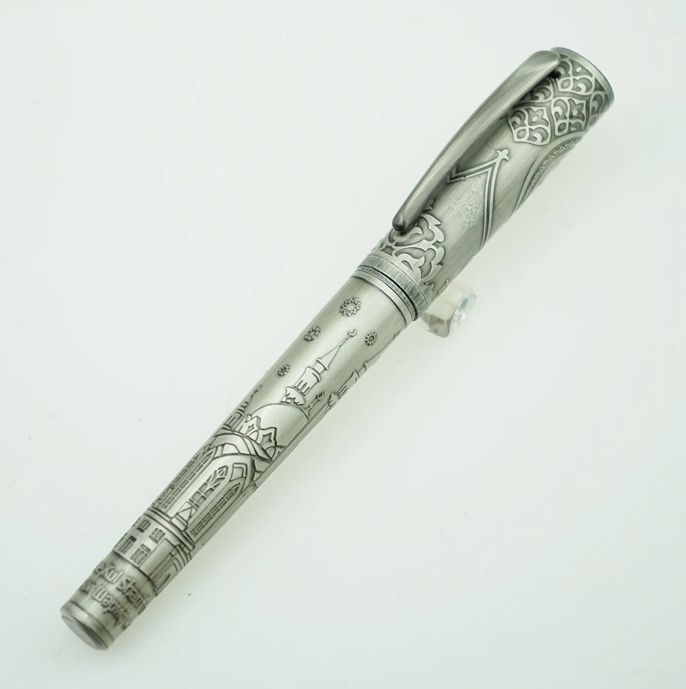Fuliwen Vintage Silver Fountain Pen Lion The Kul Sharif Mosque Engraving Ink Gift Pen with Converter for Business Signature
Fuliwen Vintage Silver Fountain Pen Lion The Kul Sharif Mosque Engraving Ink Gift Pen with Converter for Business Signature