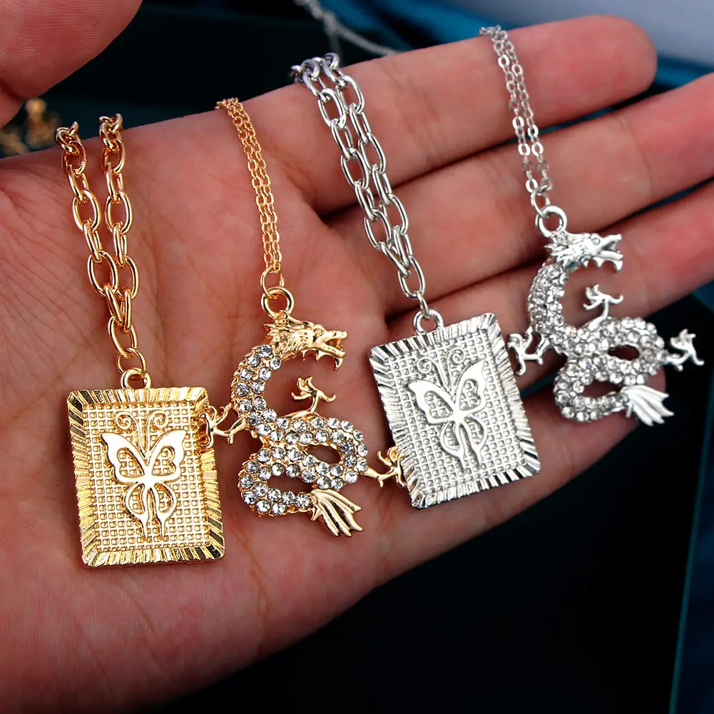 Flatfoosie Multilayer Dragon Crystal Pendant Necklace for Women Boho Square Carved Butterfly Long Chain Necklace Jewelry Gift
Flatfoosie Multilayer Dragon Crystal Pendant Necklace for Women Boho Square Carved Butterfly Long Chain Necklace Jewelry Gift