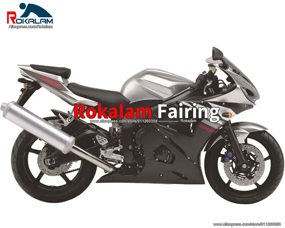 For Yamaha R6 YZF600 2003 2004 YZFR6 Black Silver Sport Motorcycle Aftermarket ABS Fairing Kit (Injection Molding)
For Yamaha R6 YZF600 2003 2004 YZFR6 Black Silver Sport Motorcycle Aftermarket ABS Fairing Kit (Injection Molding)