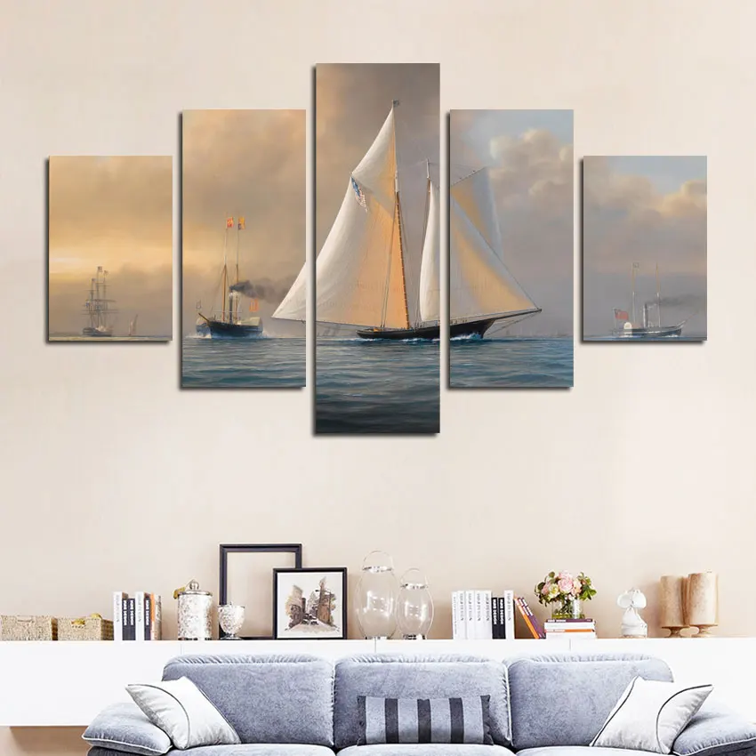 5Pcs Combined Canvas Paintings Sailboat Landscape Medieval Voyage Magnificent Wall Art Pictures for Living Room Decoration
5Pcs Combined Canvas Paintings Sailboat Landscape Medieval Voyage Magnificent Wall Art Pictures for Living Room Decoration