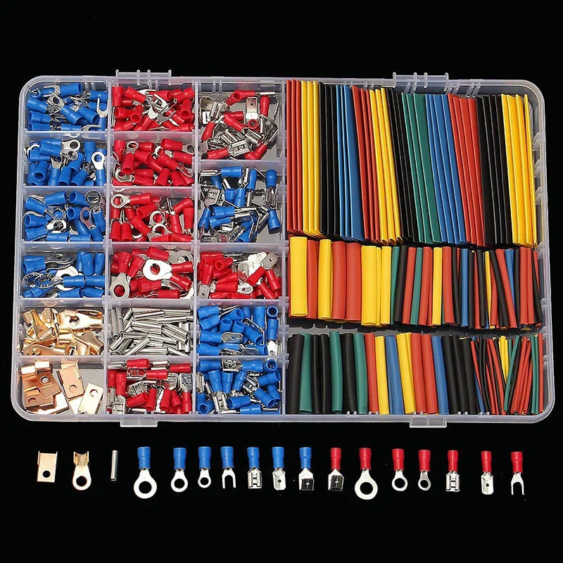 678pcs/Box 350pcs Terminal High Quality Wire Crimp Terminals Connectors And 328pcs Assorted Heat Shrink Tube Sleeving Kit 
678pcs/Box 350pcs Terminal High Quality Wire Crimp Terminals Connectors And 328pcs Assorted Heat Shrink Tube Sleeving Kit