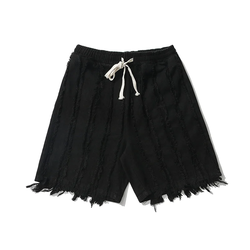 High Street Oversize Irregular Raw Edges Loose Five-point Pants Mens Drawstring Solid Tassel Casual Summer Shorts
High Street Oversize Irregular Raw Edges Loose Five-point Pants Mens Drawstring Solid Tassel Casual Summer Shorts