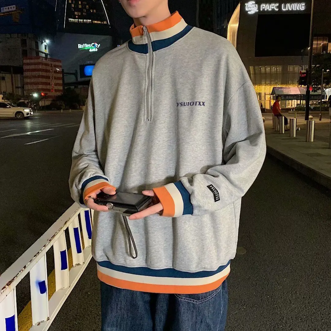 2021 Spring and Autumn Half Zipper Stand-up Collar Sweater Male Ins Tide Brand Loose Hong Kong Style Korean Style Trendy Jacket
2021 Spring and Autumn Half Zipper Stand-up Collar Sweater Male Ins Tide Brand Loose Hong Kong Style Korean Style Trendy Jacket