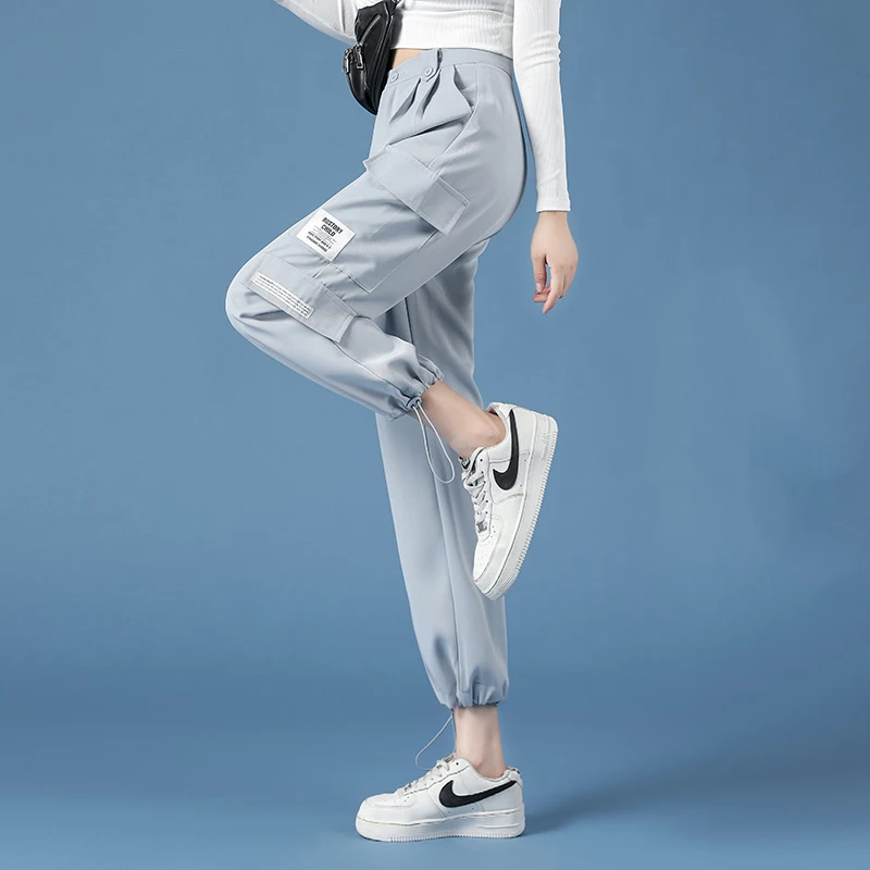 2022 Women Spring Trousers High Waist Cargo Pant Pockets Fashion Casual Lady Blue Elegant Female Straight Harem Pants
2022 Women Spring Trousers High Waist Cargo Pant Pockets Fashion Casual Lady Blue Elegant Female Straight Harem Pants
