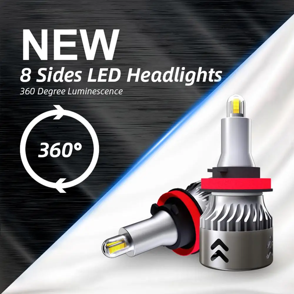 8-Sides CSP H11 / H9 / H8 360 Shine Fog lights LED Headlight Bulb Kit 110W 19600LM Super Mini Fog Lamps LED Bulbs Auto Lamp 12V
8-Sides CSP H11 / H9 / H8 360 Shine Fog lights LED Headlight Bulb Kit 110W 19600LM Super Mini Fog Lamps LED Bulbs Auto Lamp 12V