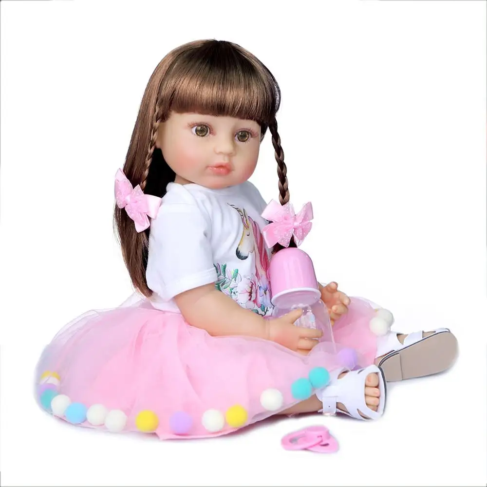 55 см reborn baby doll принцессы для девочек ясельного возраста из мягкой натуральной