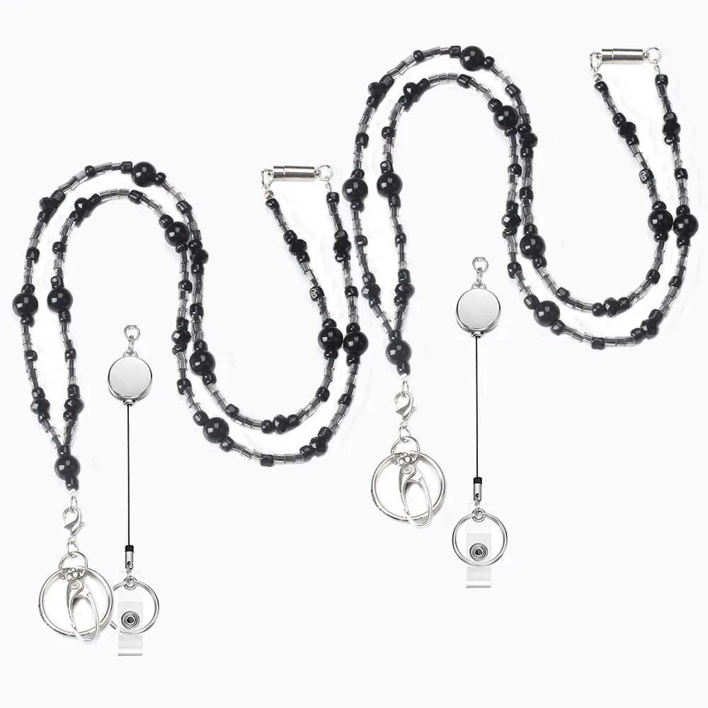 2 PCS Beautiful Women's Fashion Beads Lanyards Retractable Badge Reel Lanyard with Stainless Steel ID Name Badge Holder Clip 
2 PCS Beautiful Women's Fashion Beads Lanyards Retractable Badge Reel Lanyard with Stainless Steel ID Name Badge Holder Clip