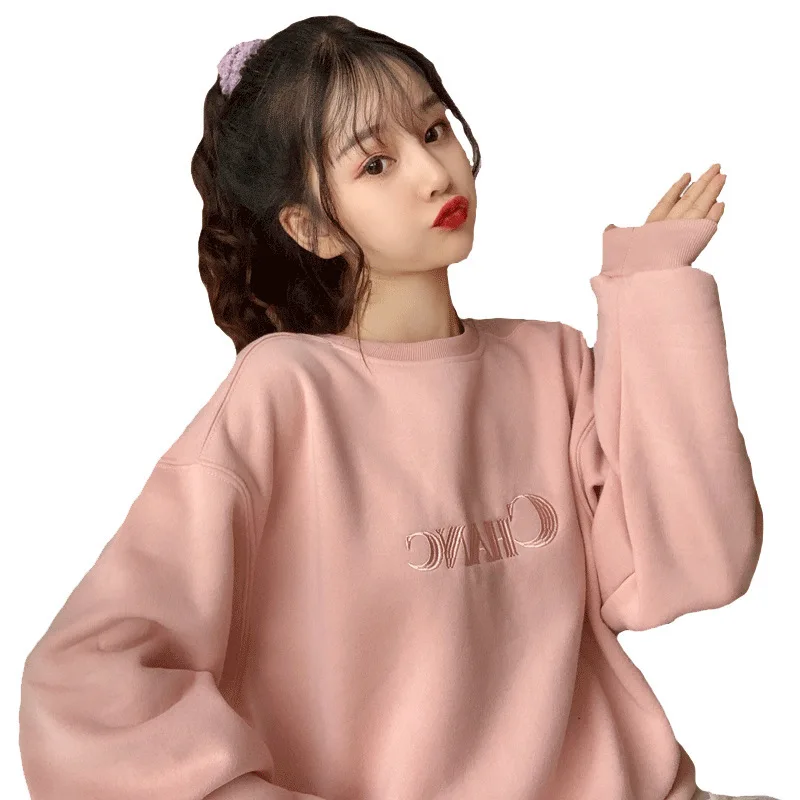 2020 winter round neck sweater women's cashmere casual loose pullover embroidered letter top 
2020 winter round neck sweater women's cashmere casual loose pullover embroidered letter top