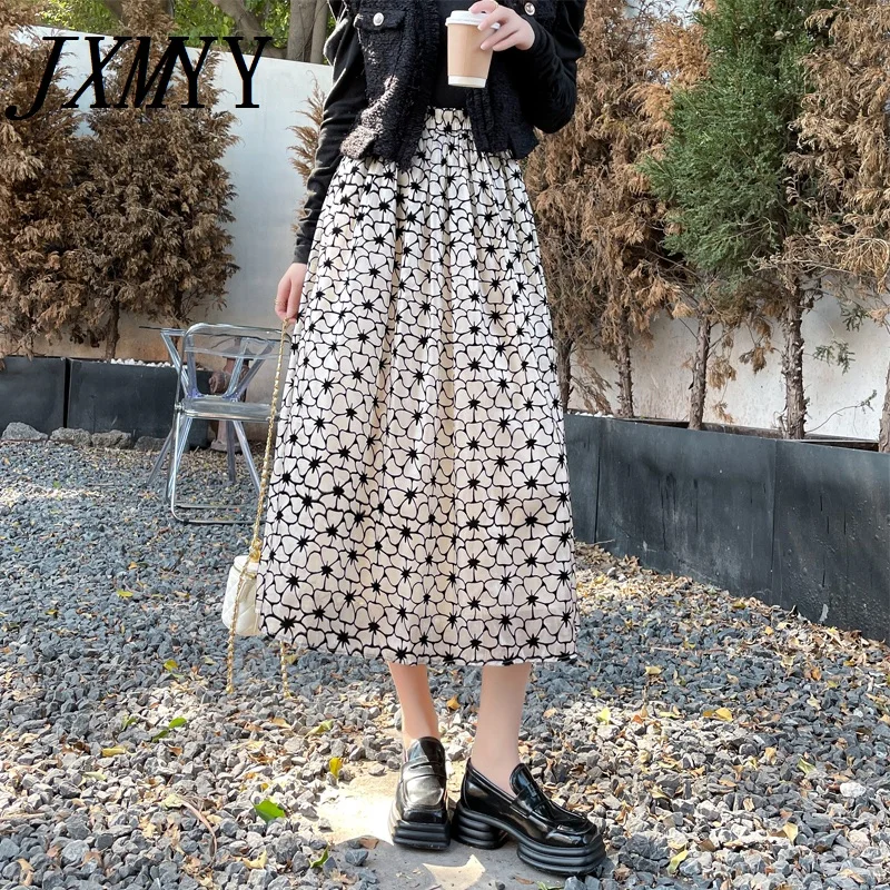 2022 Spring And Autumn Fashion New French Retro Mesh Mid-Length A-Line All-Match Skirt High Waist Slimming Printed Flocked Skirt
2022 Spring And Autumn Fashion New French Retro Mesh Mid-Length A-Line All-Match Skirt High Waist Slimming Printed Flocked Skirt